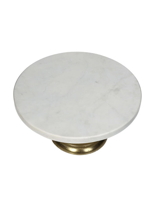 ArteLibre White Glass Pedestal Cake Stand with Lid 24x24x10.5cm