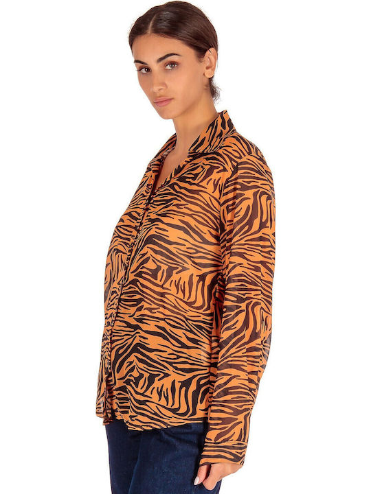 Women's Long Sleeve Shirt Orange