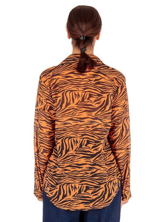Women's Long Sleeve Shirt Orange
