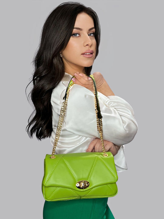 Leather Women's Bag Shoulder Green