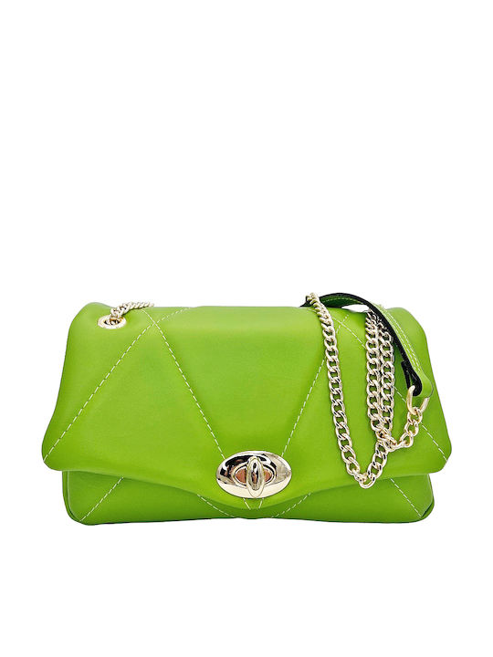 Leather Women's Bag Shoulder Green