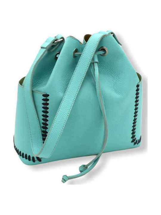 Leather Women's Pouch Shoulder Turquoise