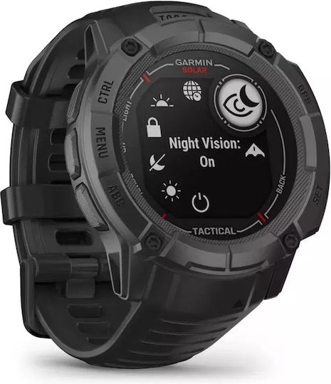 Garmin Instinct 2X Solar Tactical 50mm Waterproof Smartwatch with Heart Rate Monitor (Black)