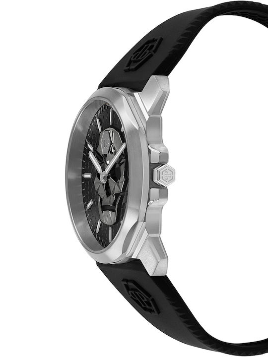Philipp Plein The $kull Men's Watch 40mm Battery With Black Rubber Strap