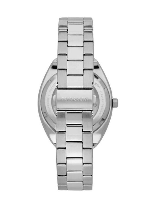 Trussardi Herrenuhr Automatisch mit Silbernem Rostfreien Stahlarmband