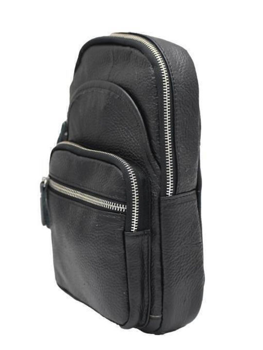 Leather Men's Bag Sling Black