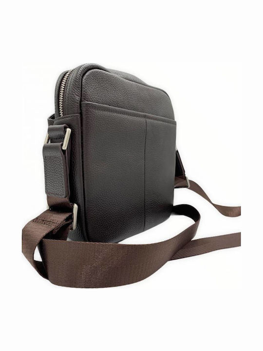 Leder Herrentasche Schulter / Crossbody Schwarz