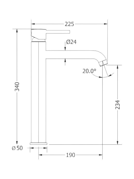 Viospiral Mixing Tall Sink Faucet White