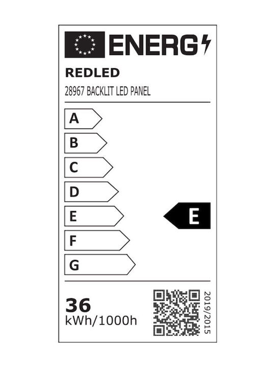 Redled Platz Vertieft LED Panel 36W mit Natürliches Weiß Licht 4000K
