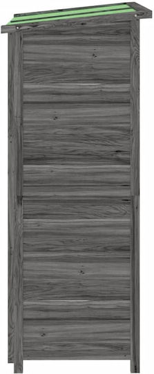 Wooden Garden Warehouse with Double-Leaf Door Gray L0.83xW0.57xH1.4cm
