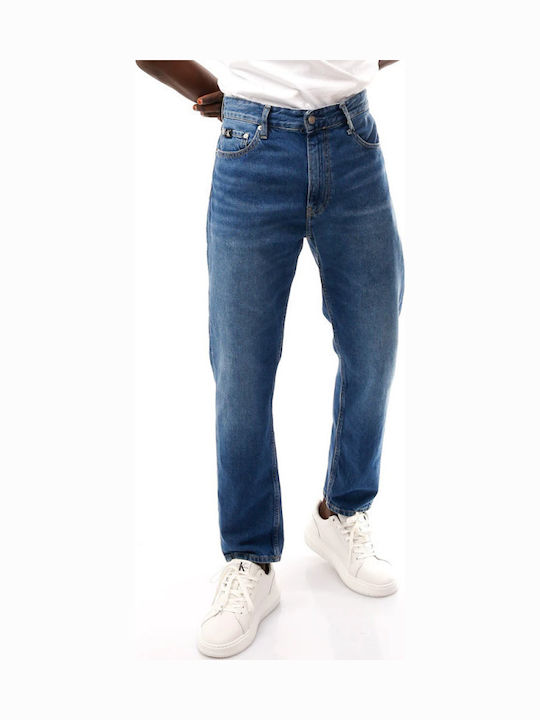 Ανδρικό Παντελόνι Τζιν Cropped με Relaxed Εφαρμογή Μπλε