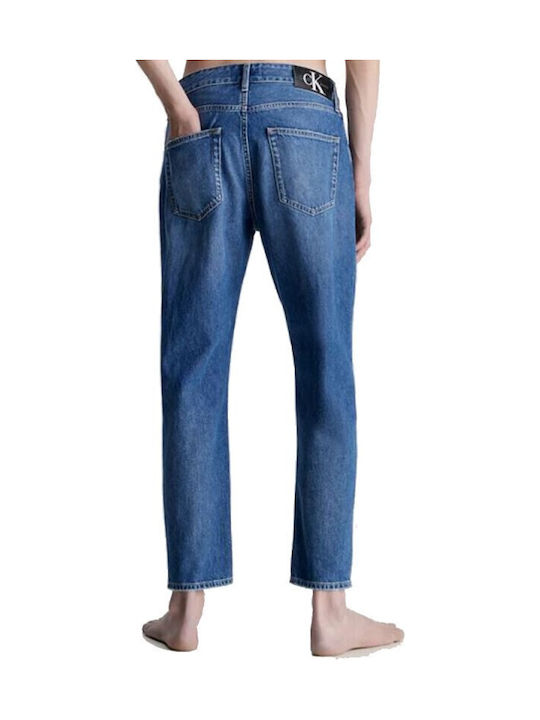 Ανδρικό Παντελόνι Τζιν Cropped με Relaxed Εφαρμογή Μπλε