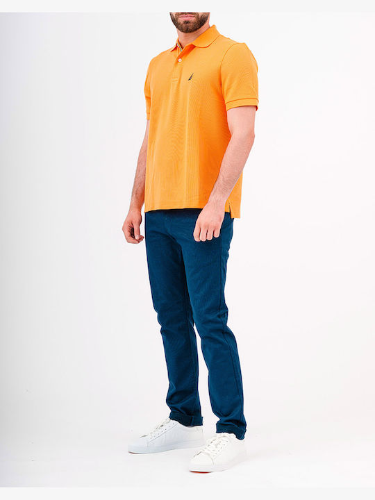 Men's Short Sleeve Blouse Polo Orange