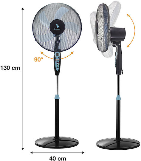 Beper Beper Pedestal Fan 40W Fan Diameter 45cm Blue