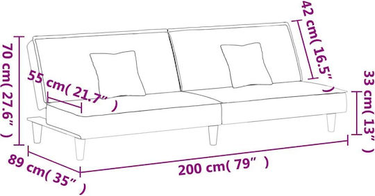 Canapea Cu Două Locuri Pat Ecru 200x89x70cm