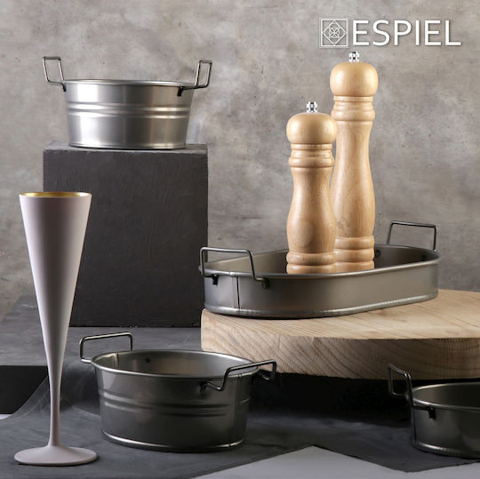 Espiel Dekorative Schüssel Metall Grün 16x16x7.5cm 4Stück
