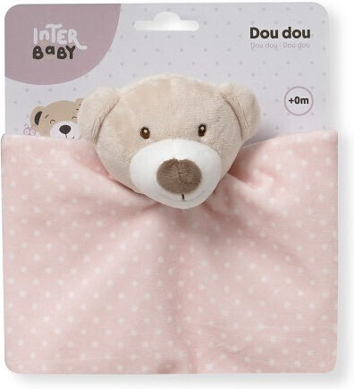Interbaby Πανάκι Μωρού Doudou Bear Ροζ