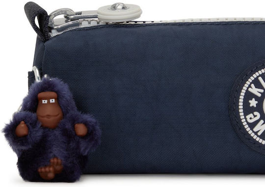 Kipling Freedom Pencil Case Barrel True Blue Grey