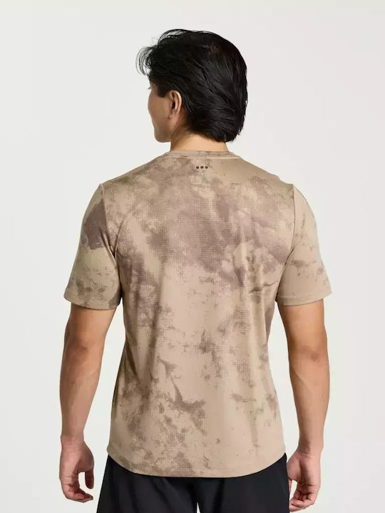 Saucony Men's Short Sleeve T-shirt Pewter Tie-dye Print