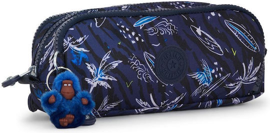 Kipling Gitroy Pencil Case Barrel with 3 Compartments Surf Sea