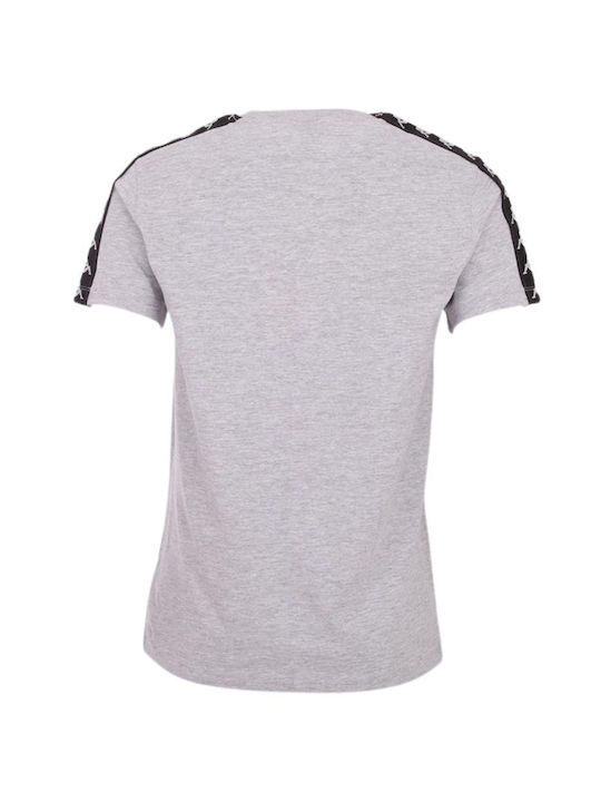 Kappa Women's Athletic Crop T-shirt with Sheer Striped Gray