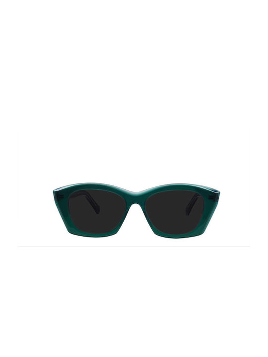 Zeus & Dione Galene Women's Sunglasses with Turquoise Plastic Frame and Black Lens