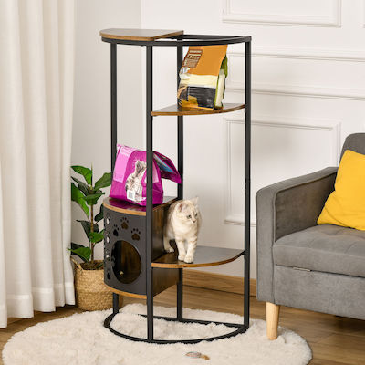 Pawhut Houses Cat Black 60x36x123cm D30-498