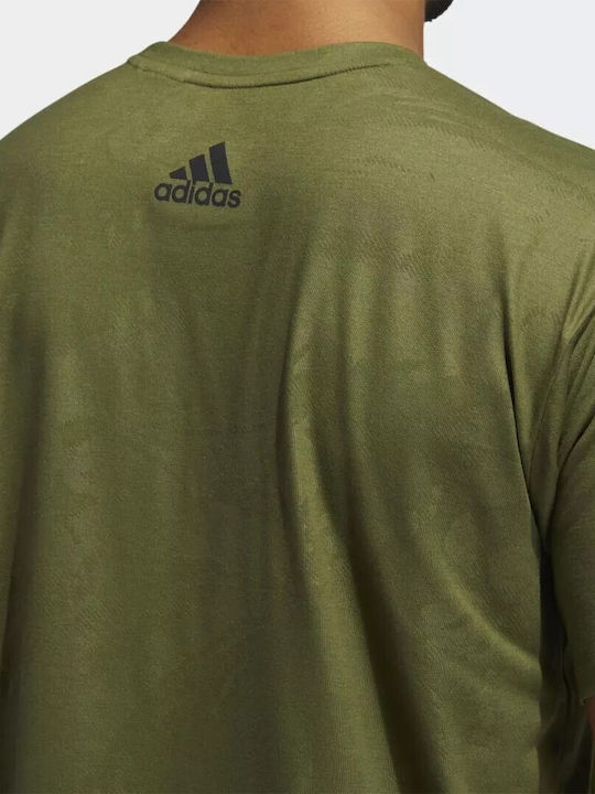 Adidas Unite 3 Stripes Ανδρικό Αθλητικό T-shirt Κοντομάνικο Πράσινο