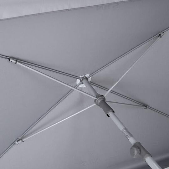 Quadratischer Metallischer Garten- und Terrassen-Sonnenschirm NC7826 Grau 2x1.25xHöhe2.2m