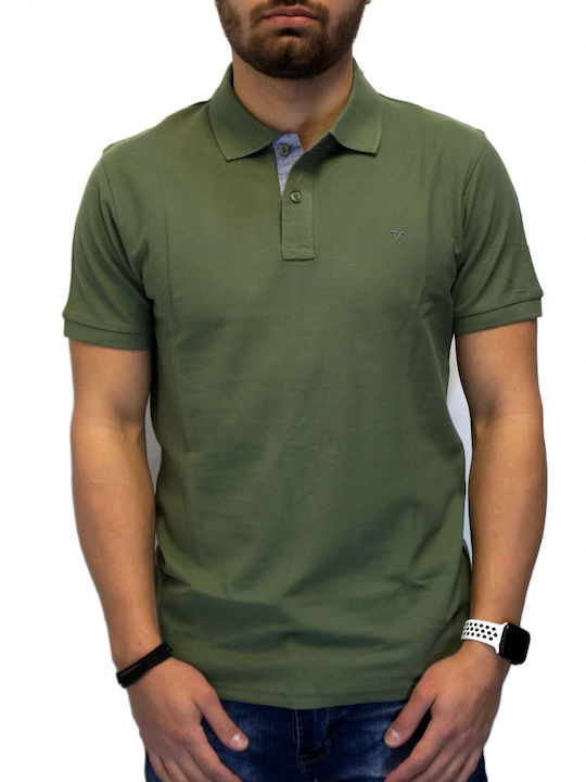 Frank Tailor Herren Kurzarmshirt Polo Khaki