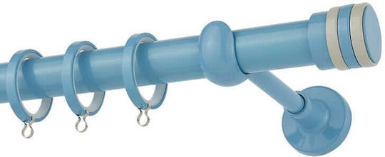 Zogometal Μεταλλικό Κουρτινόξυλο CP4132 Μονό Φ25mm 160εκ. Γαλάζιο / Γκρι CP4132