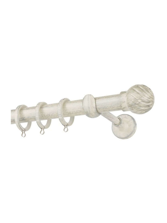 Zogometal Металик Корниз Rustique Collection Φ25мм 160бр Крем патина Сребро