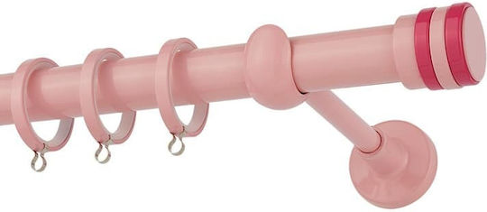 Zogometal Μεταλλικό Κουρτινόξυλο CP4132 Μονό Φ25mm 160εκ. Ροζ / Φούξια CP4132