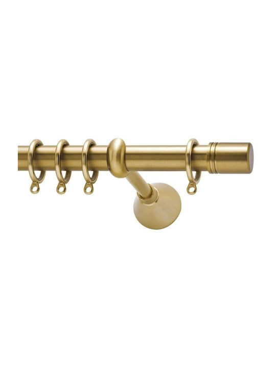 Viometale Metallic Curtain Pole Italia Single Φ25mm 160cm Oro Matt