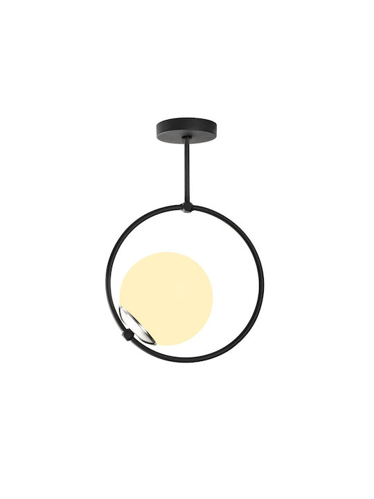 Dolunay Pendant Light Black Ball with Socket E27 26x15x39cm