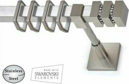 Anartisi Металик Куратиньоксил Kythnos Двойно от Rail Ф20мм 300см Никел Сатиниран / Кристал Swarovski