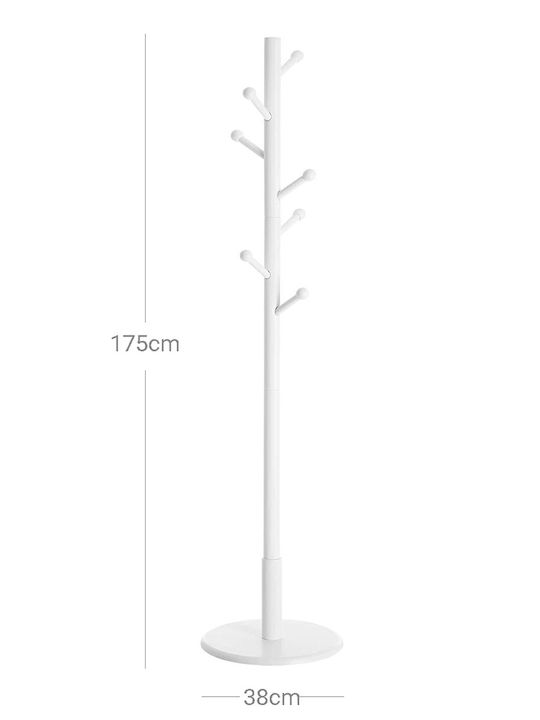 Vasagle Wooden Coat Rack White 38x38x175cm