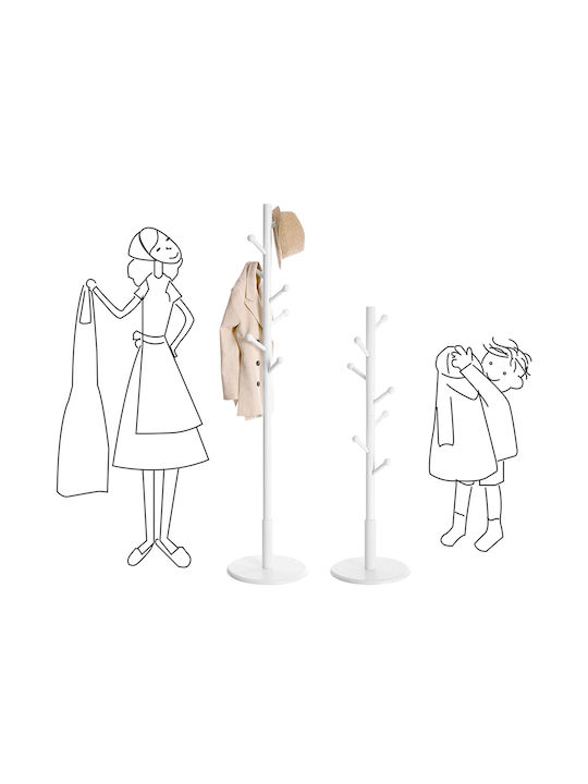 Vasagle Wooden Coat Rack White 38x38x175cm