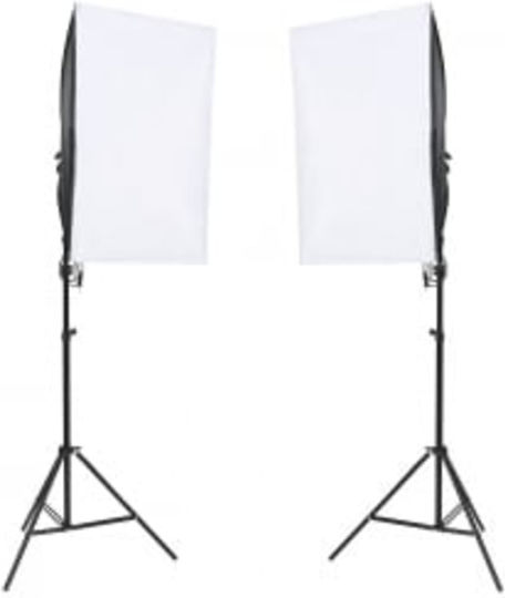 vidaXL Комплект Фотографско Студио Set Светлини & Фон Комплект осветление за студио