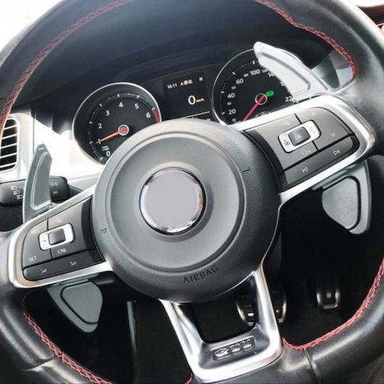 Carner Steering Wheel Decoration Paddles Shift for VW Golf VII 2013-2017 / VW Tiguan 2017 Silver in Silver Color 0029792