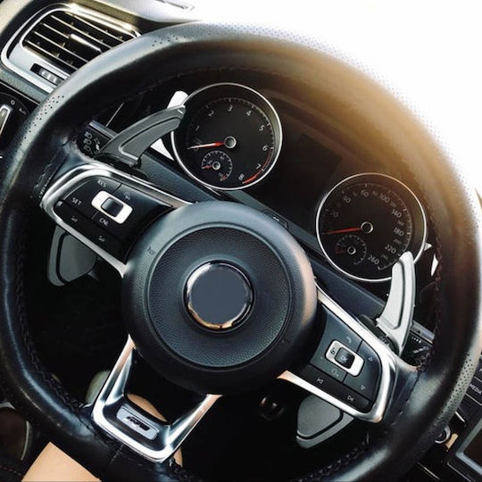 Carner Steering Wheel Decoration Paddles Shift for VW Golf VII 2013-2017 / VW Tiguan 2017 Silver in Silver Color 0029792