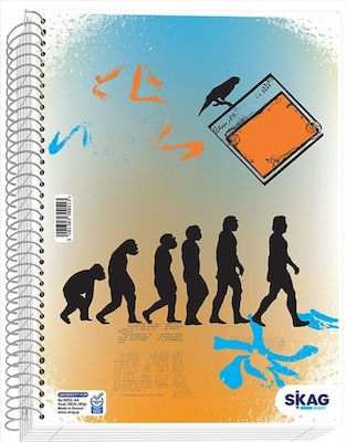 Skag Spiral Notebook Ruled A4 2 Subjects University Fun 1pcs (Μiscellaneous Designs/Colors)