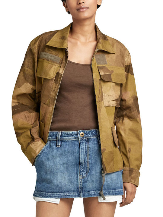 G-Star Raw Women's Short Lifestyle Jacket for Spring or Autumn Brown