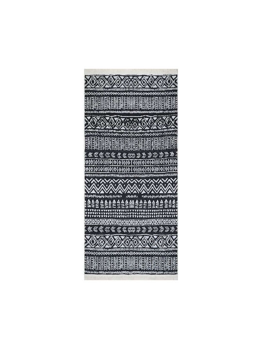 vidaXL Rug Rectangular Timp de vară Bumbac Negru / Gri