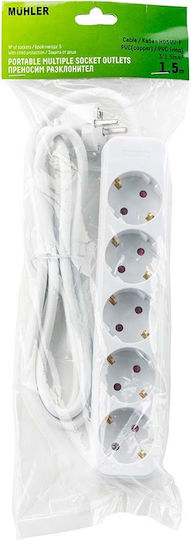 Muhler Power Strip 5 Positions with Switch and Cable 1.5m
