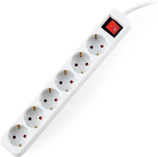 Muhler Power Strip 6 Positions with Switch and Cable 1.5m