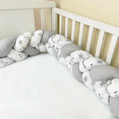 Bunny Bebe Crib Bumpers Braided Inside Gray 20x210cm