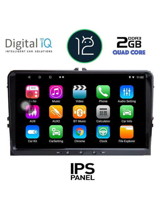 Digital IQ Автомобилна Аудио Система с Clima (Блутут/USB/AUX/WiFi/GPS/Apple-Carplay/Android-Auto) с Тъчскрийн 9"