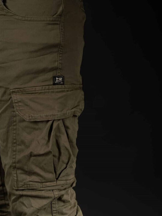Trousers Cargo Elastic in Slim Fit Khaki