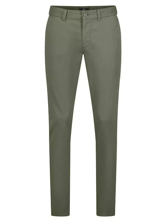 Fynch Hatton Herrenhose Chino Elastisch in Geradem Schnitt Khaki